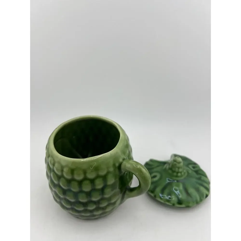 Green Sugar Bowl Vintage Cute Abstract Fairy‎